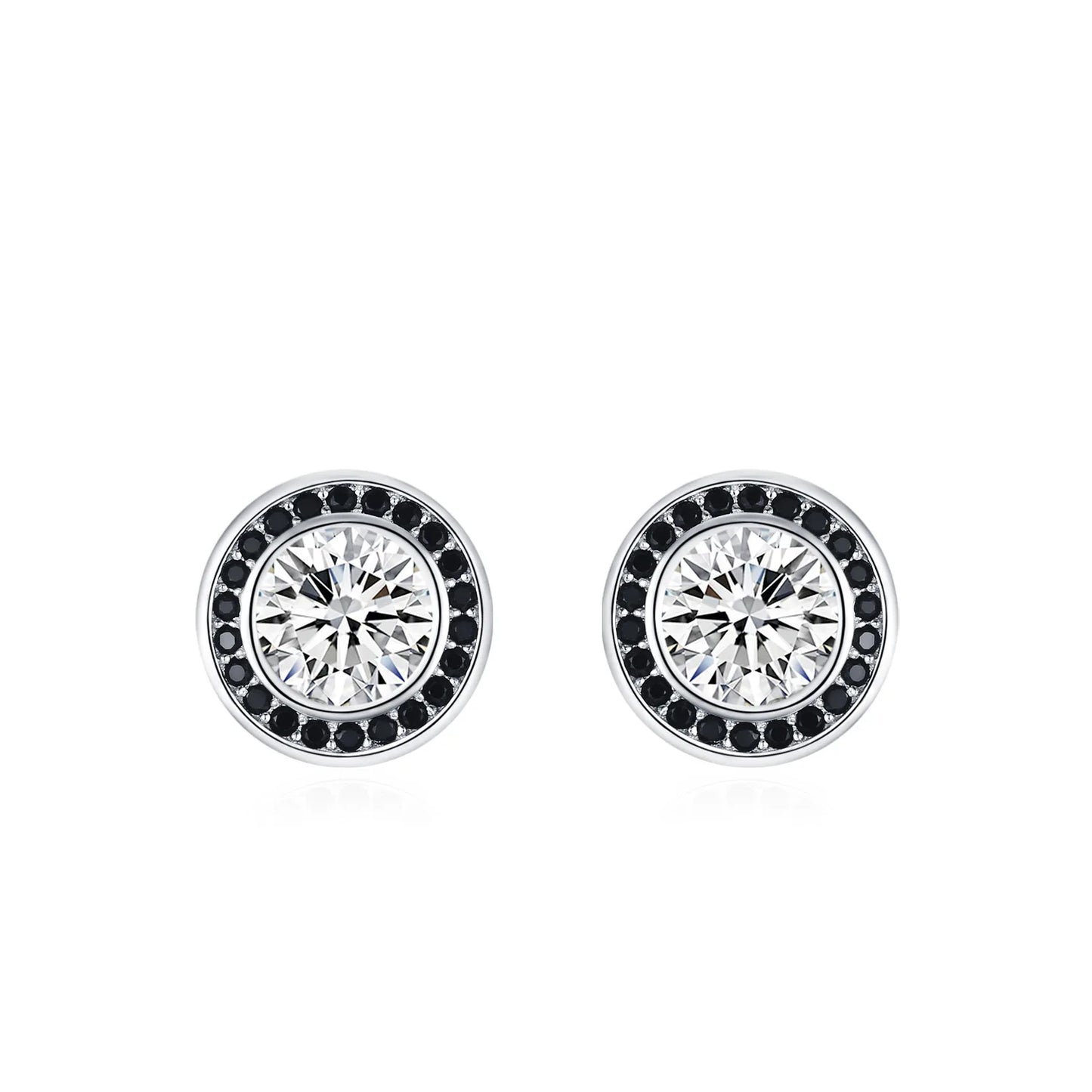 Affordable Luxury Vintage 925 Sterling Silver Black White Diamond Earring Bracelet Fashion Punk Set Jewelry Gift Set