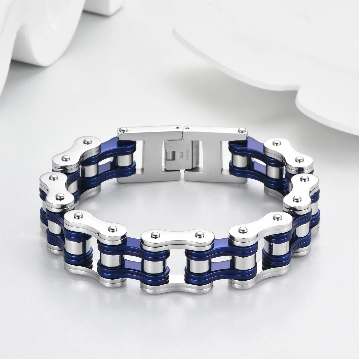 REBEL For High-End Stainless Steel Motorcycle Chain Biker Bracelet Simple Rock Men's Fashion Jewelry