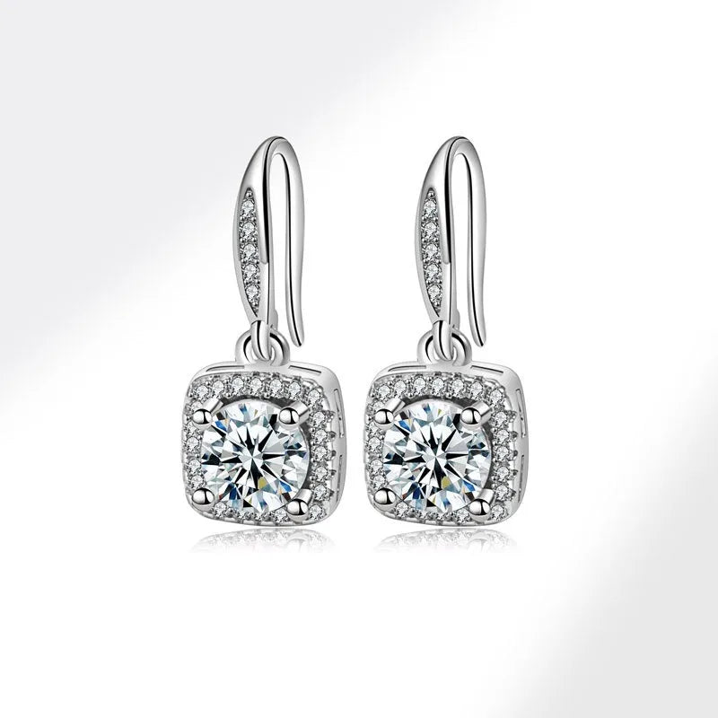 Nabest Women 925 Sterling Silver Cubic Zirconia Earrings Waterproof Wedding Promise Bride Earring Hook Jewelry Wholesale