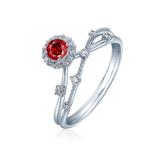 SILVERELLI Star Track Full Diamond Zircon Ring | 925 Sterling Silver | Platinum Plated