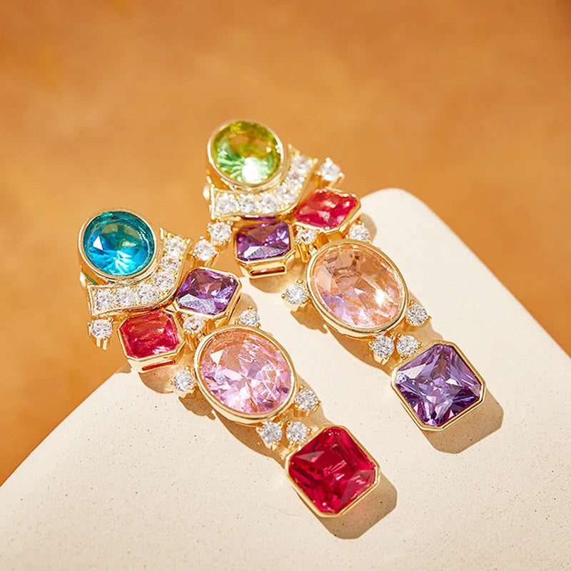 Women's Brass Zircon Necklace Multi-layered Color Classic High-end Style for Weddings and Engagement Parties