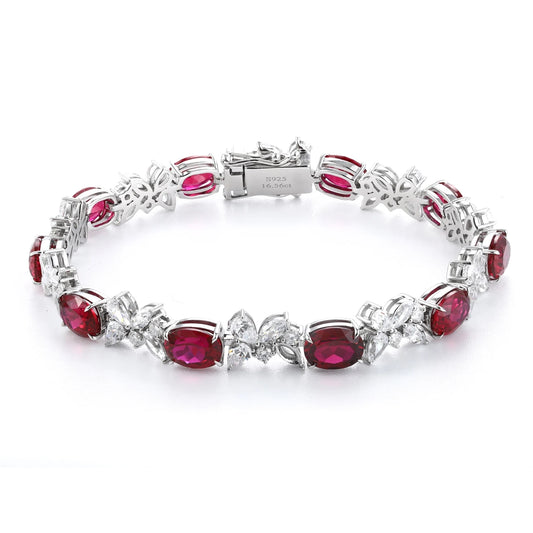ArtistA Tennis Lab-Created Ruby Bangle in 925 Sterling Silver