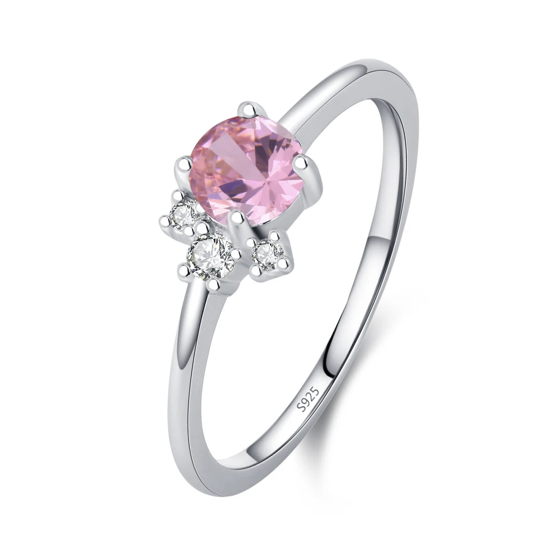 Wholesale Waterproof 5A 8A Pink Cubic Zirconia Rings 925 Sterling Silver OEM ODM Custom Factory Direct Ring Jewelry Manufacturer