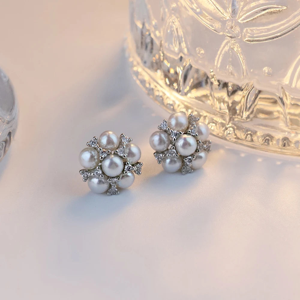 High-quality, Round, Pearl Puddles Earrings Large Natural Pearl Earrings with a Touch of Luxury and Sophistication for Women.