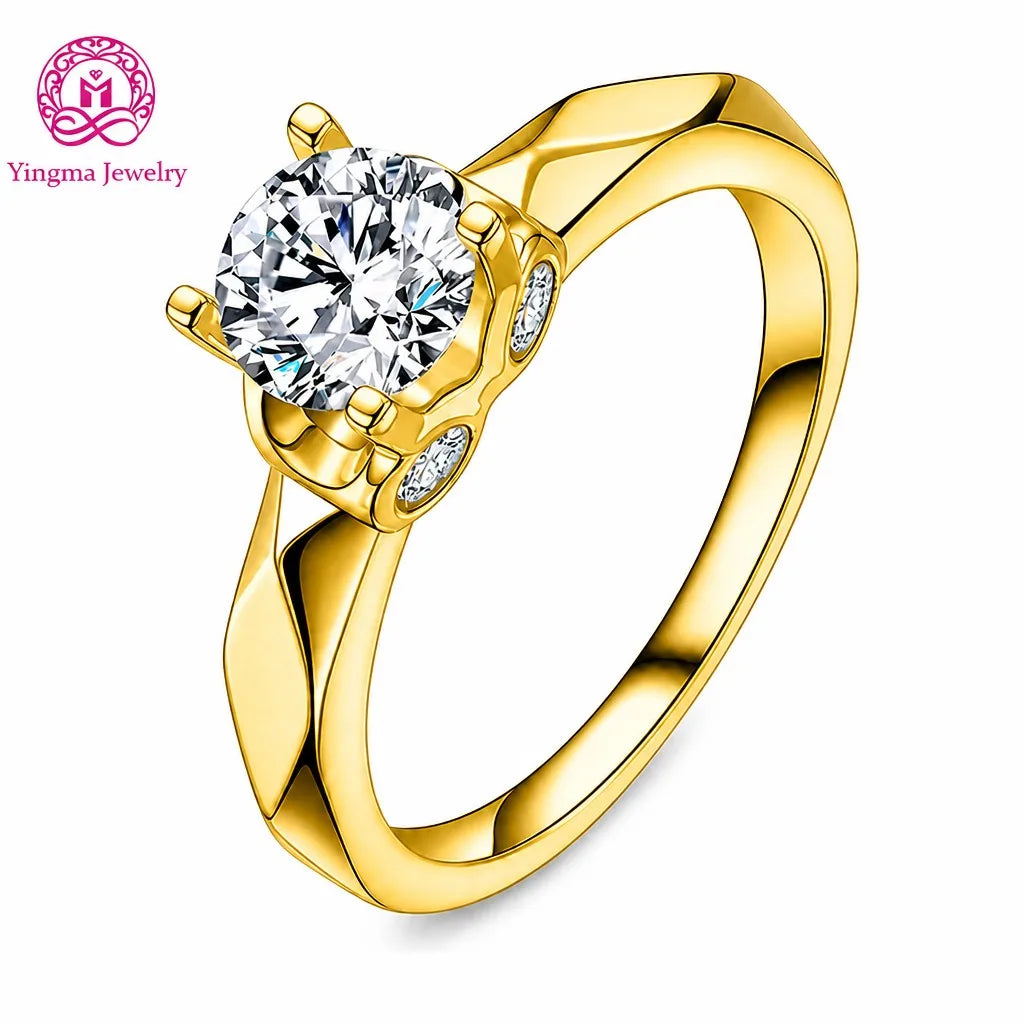 Gioiellieri IGI Certified D VVS1 VVS2 High Clarity Round Brilliant Lab Grown Diamond Ring 1CT 9K 10K 14K 18K Gold Women Fashion Ring