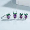 S&S Natural Amethyst 925 Silver Jewellery Set | Pear Cut Purple Gemstone Ring, Pendant & Earrings | S&S Collection