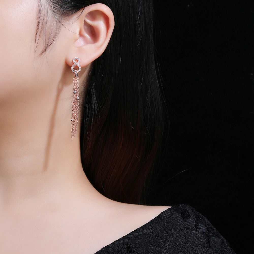 MuShan Jewelry Factory Light Luxury Pure Silver Tassel Earrings and Pendants Cross-Border Best Selling Jewelry