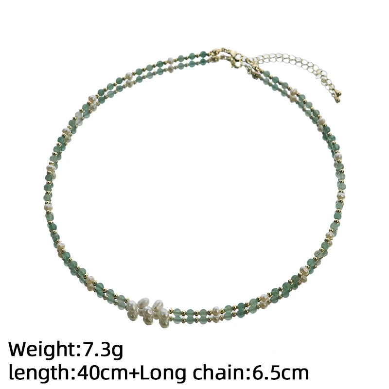 Natural Freshwater Pearl Jade Beaded Choker Necklace for Daily Office Banquet Jewelry Gift Dainty Pearl Necklace Fashion Jewelry