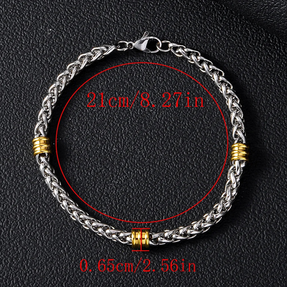 REBEL Stainless Steel Men's Minimalist Bold Punk-Inspired Premium Cuban-Link Chain Bracelet-Gift Jewelry