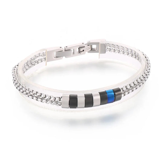 KALEN Unisex Casual Stainless Steel Box Chain Bracelets With Minimalist Square/Round Charms
