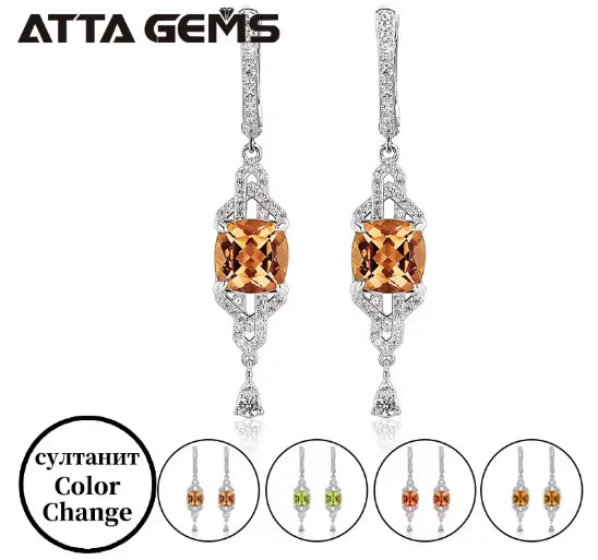 Diaspore Zultanite Jewelry Sets 925 Sterling Silver Color Change Sultanite Pendant Earrings for Women Gemstone Wedding New