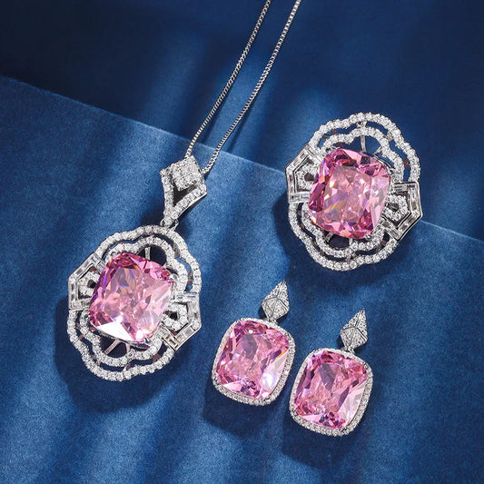 Gemfiori Retro Palace Style Light Luxury Zircon Hollow Lace Open Ring Niche High-end Fashion Set