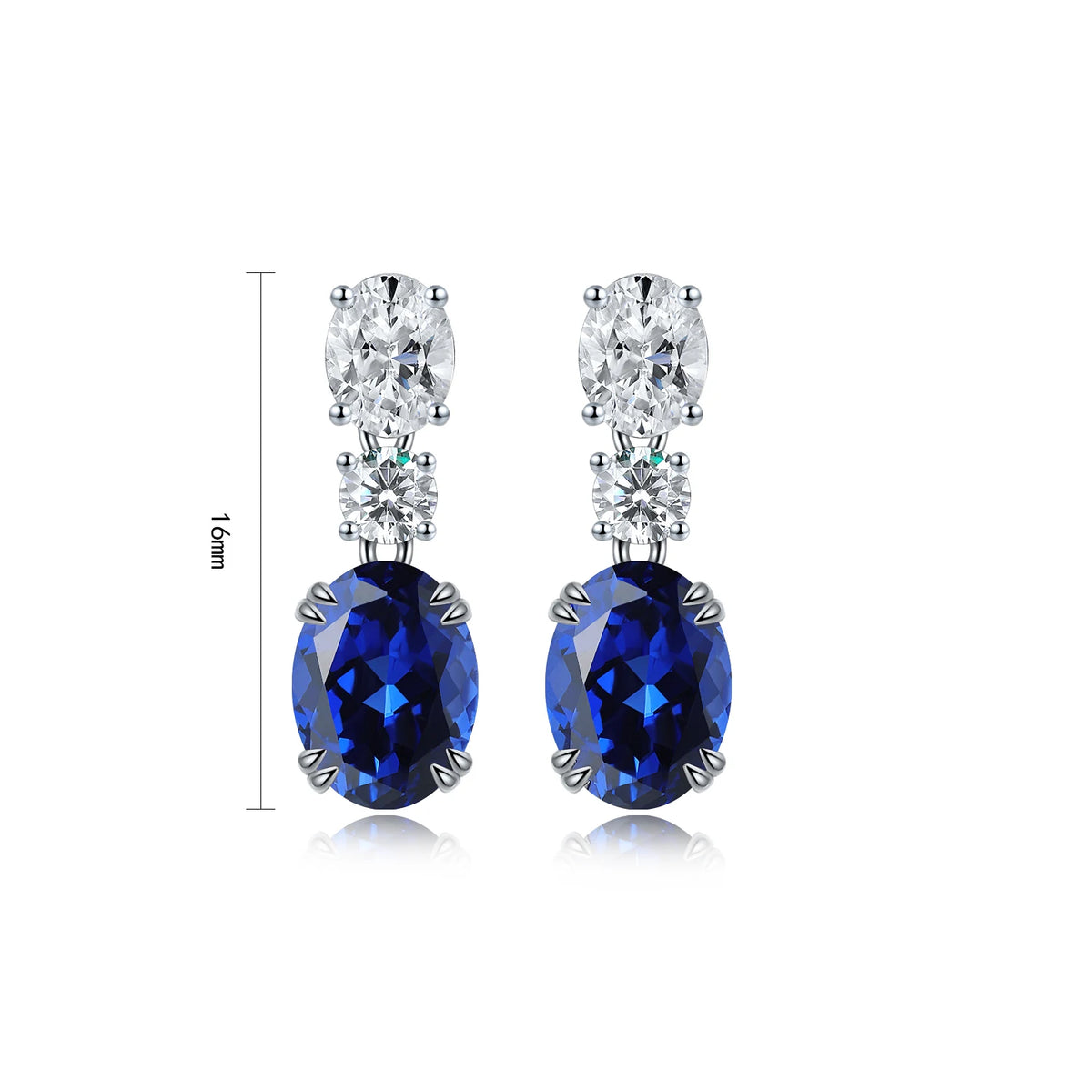 Gemfiori Anster High Quality S925 Lab Grown Sapphire Earring Stud Dainty Gemstone Stud Earrings for Women Daily Wear Gift