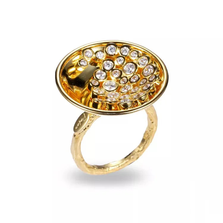 Handmade 925 Sterling Silver Finger Ring With White Zircon