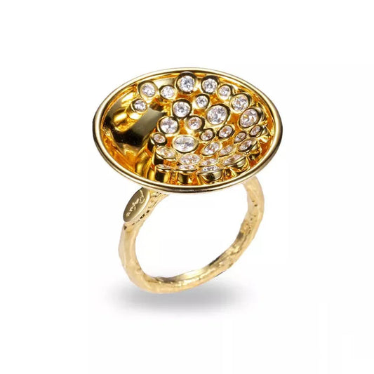 Handmade 925 Sterling Silver Finger Ring With White Zircon