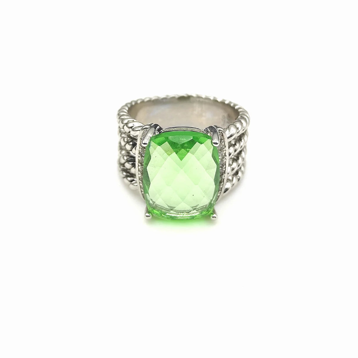 DY High-Quality Silver-Plated Large Full-Diamond Ring, Gold-Plated Large Colored Gemstone Ring, Wholesale Jewelry