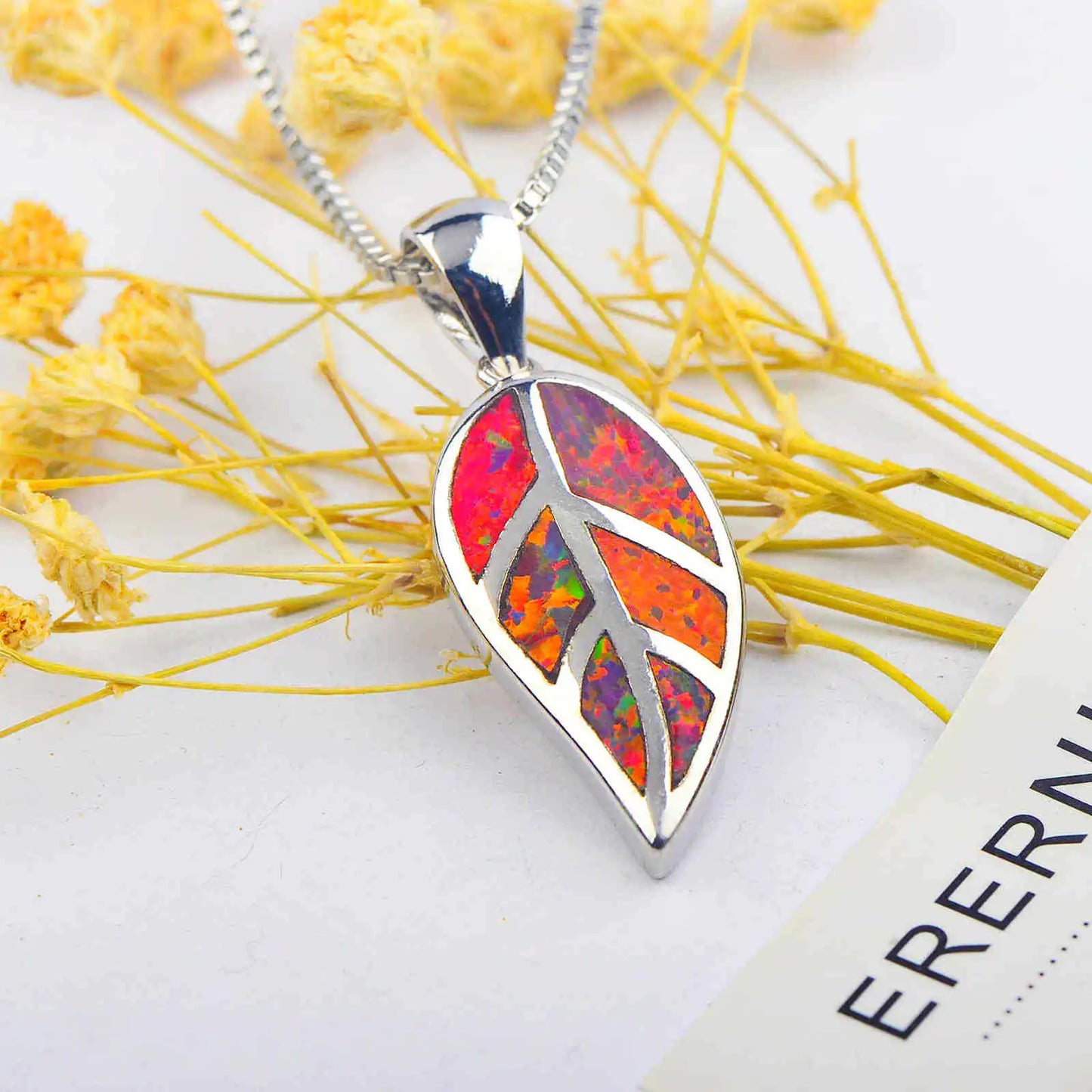 Opal Women's Bestseller Forest Series Anchor Necklace with Blue Pendant Copper Alloy Silver Plated Christian Box Chain Gift