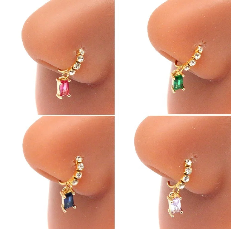 S&S Stainless Steel Dangle Hoop Nose Ring Collection | 66 Designs
