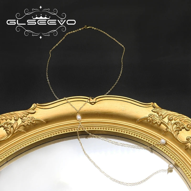 Natural Freshwater Pearl Baroque Simple Pendant Necklace Popular Chain Sweater Necklace Bridal Wedding Women Fashion Jewelry