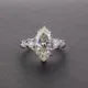 MuShan Jewelry Factory S925 Silver High Carbon Diamond Ring European and American Wish Simple 3 Carat Eye 8*14 Women Ring