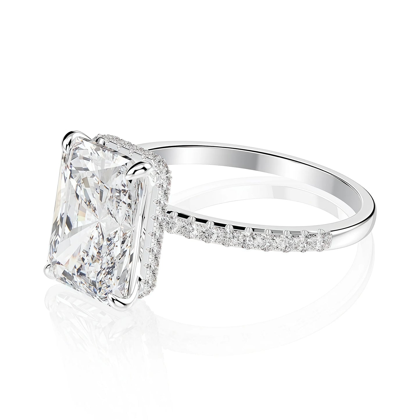 SILVERELLI 4ct High Carbon Diamond Bridal Ring | 925 Sterling Silver | Engagement & Wedding