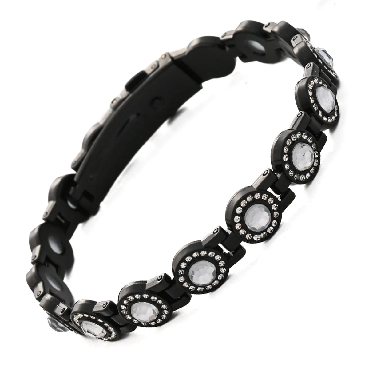 Euro-American Cross-border Hot-selling Magnetic Bracelet Stylish Luxury Lucky Clover Design Kevlar Natural Stone Single-Row