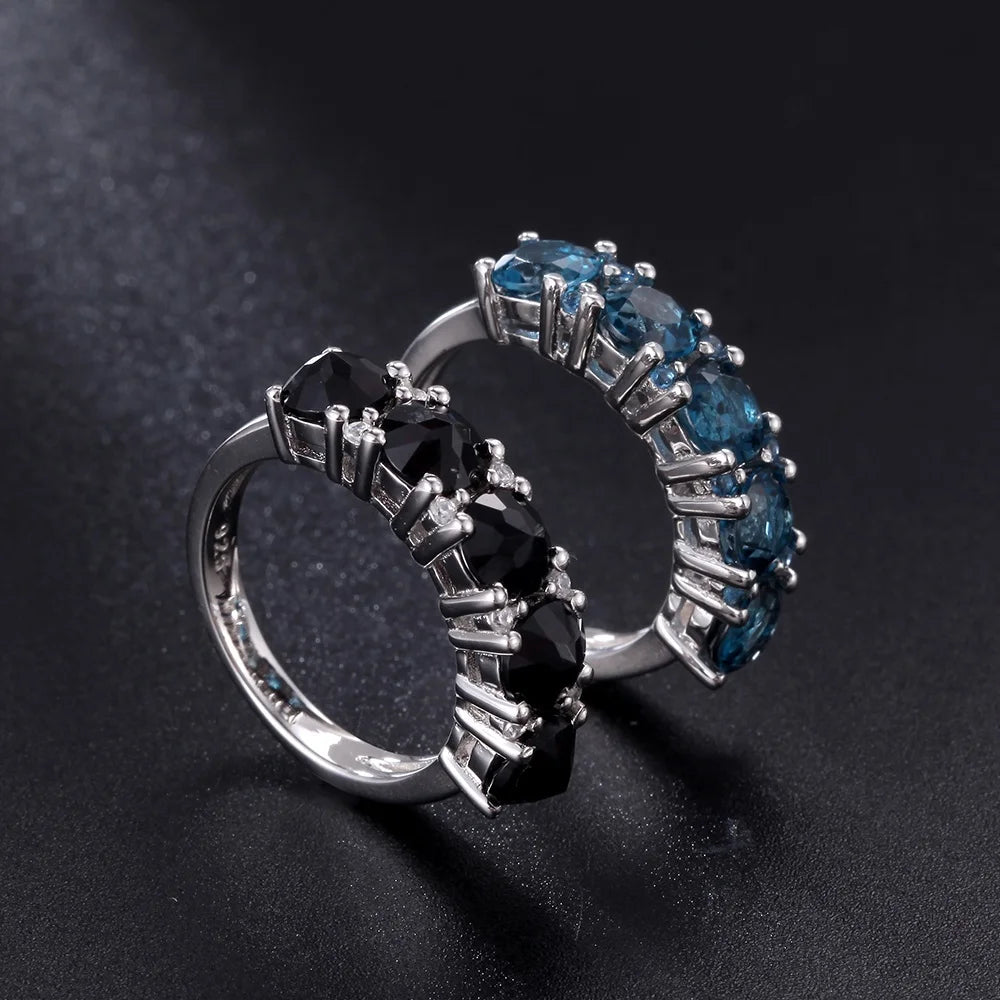 ArtistA W0405 Abiding High Quality Natural Gemstone Peridot 925 Sterling Silver Half Eternty Band Ring