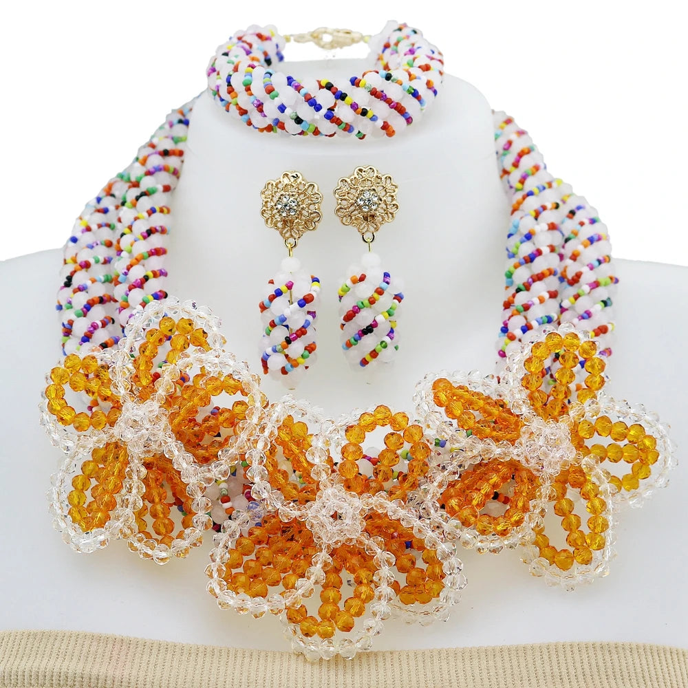 Zhuerrui Green and Gold Beaded Jewelry Set Vintage and Unique Jewelry, Luxury Beaded Jewelry for Evening Dresses YL131