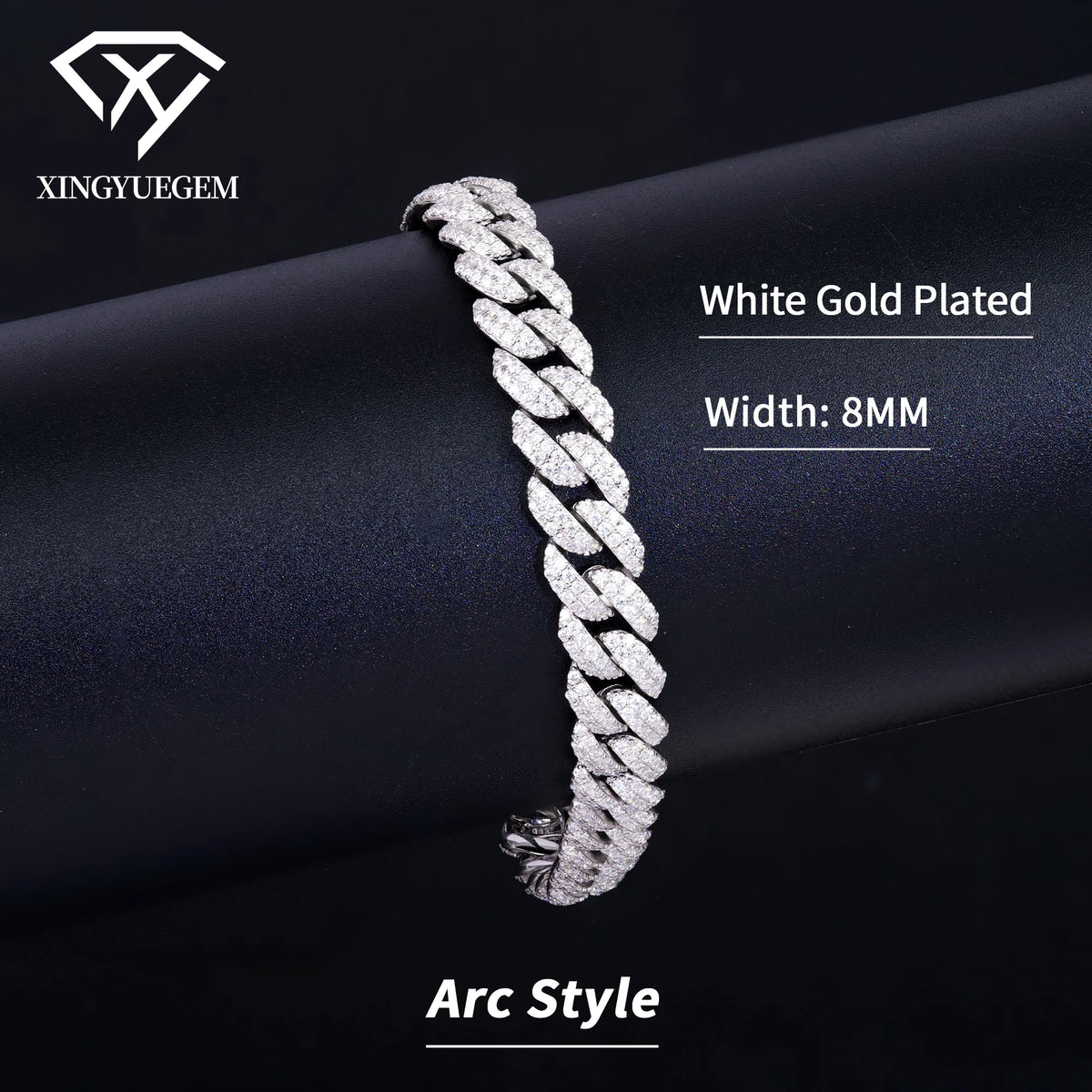 Factory Wholesale 8-20mm Gold Plated Vvs Iced Out Full Diamond Miami Moissanite 925 Sterling Silver Cuban Chain Link Bracelet