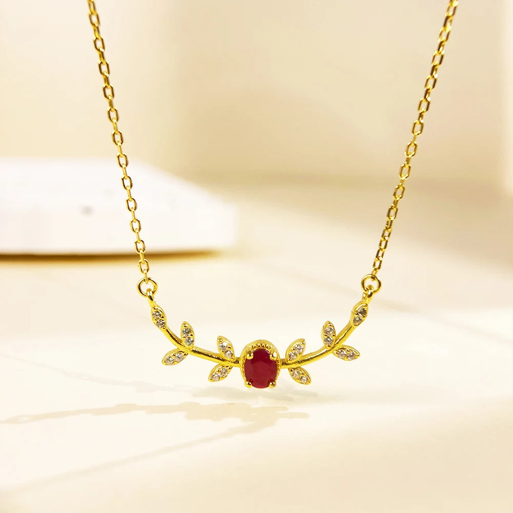 Gioiellieri Natural Ruby Pendant with S925 Silver for Women July Birthstone Red Gemstone Fine Jewelry Elegant Waterdrop Shape Necklace Gift