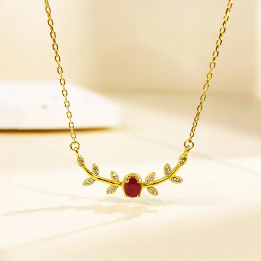 Gioiellieri Natural Ruby Pendant with S925 Silver for Women July Birthstone Red Gemstone Fine Jewelry Elegant Waterdrop Shape Necklace Gift
