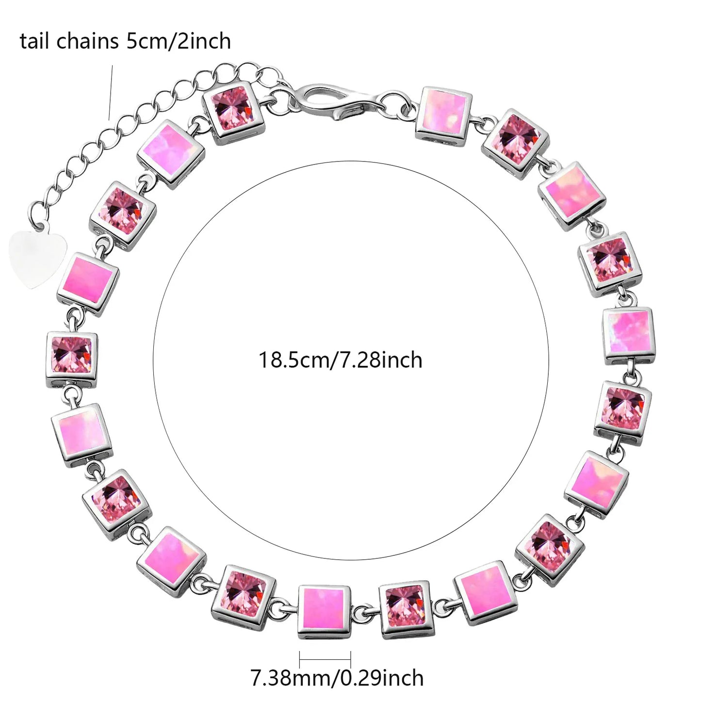 New Women's Xia Wei Square Bracelet Opal Trendy Brass Gold-color Plated Jewelry Inlaid Opal Gemstone Fashion