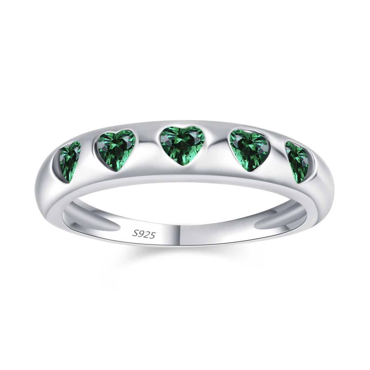 Elegant Women 925 Sterling Silver Emerald 5A 8A Cubic Zirconia Ring Promise Wedding Rings Custom Jewelry Manufacturing OEM/ODM
