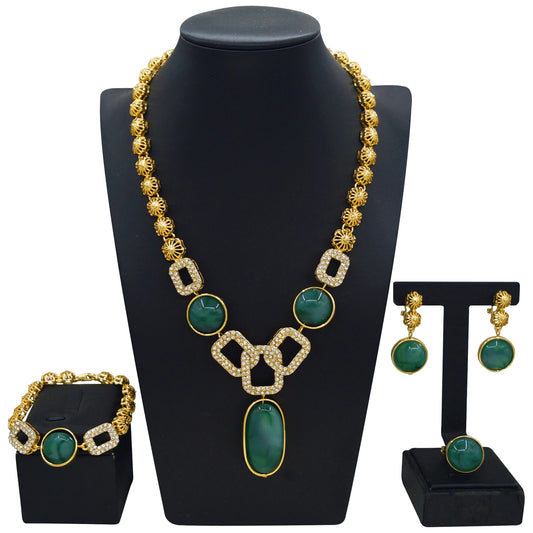 Zhuerrui Italiano Gold Designs Women Jewellery Set Party Fine Costume Jewelry Set Luxury Big Necklace Jewellery Sets HC24043214