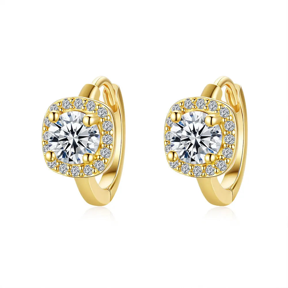 ArtistA Adodo Custom Factory Jewelry Set 18k Gold Plated Fashion Classical S925 Silver 1ct Moissanite Necklace Earrings Set for Women