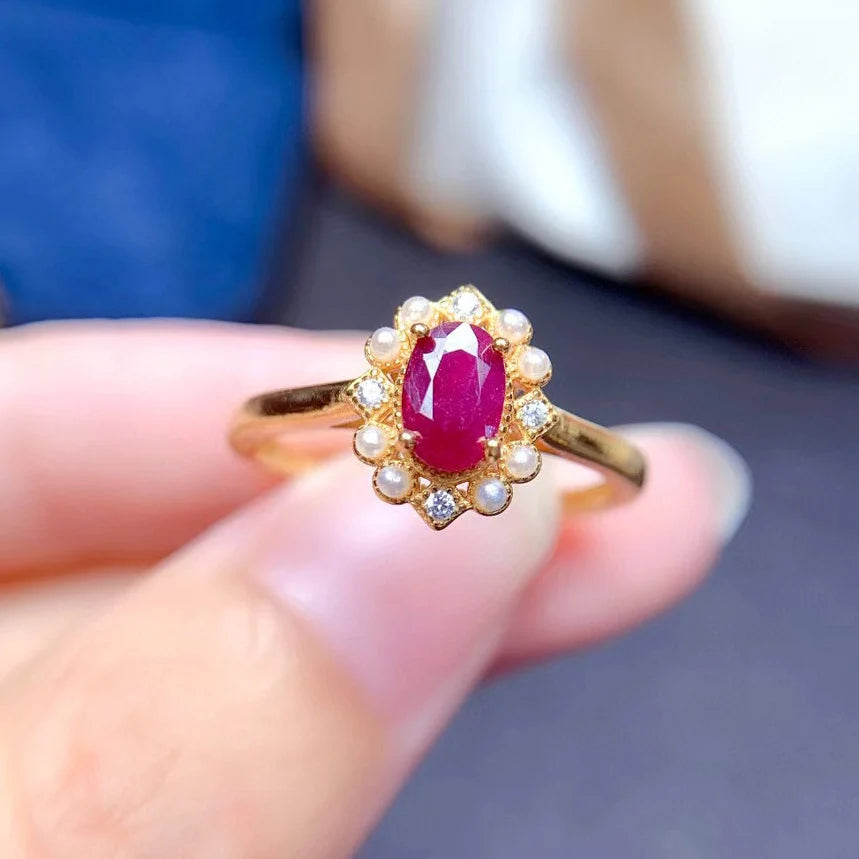 S&S Natural Ruby Jewellery – 925 Sterling Silver – Gold Plated – Ring, Pendant, Earrings & Set – Collection