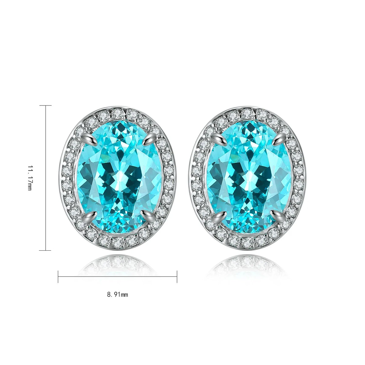 Gemfiori Anster High Quality Lab-Grown Paraiba S925 Silver Trendy Drop Earrings for Woman Wedding & Party