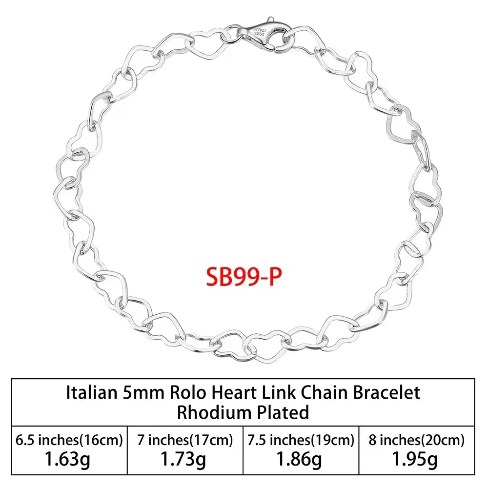 SB RINNTIN Fashion Jewelry Wholesale Men Cuban Link Chain Bracelet Custom Pulsera Hip Hop 925 Sterling Silver Chain Bracelet