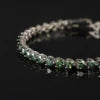 ArtistA Custom Romantic Heart Shape Colored White Pink Green Blue Moissanite 4MM 5MM 6.5IN 925 Silver Tennis Bracelet in Stock