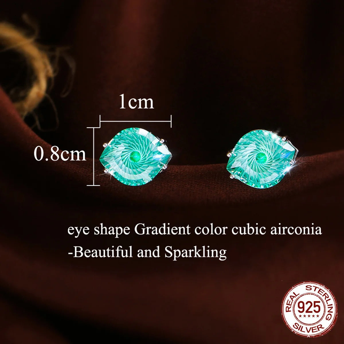 S&S 925 Sterling Silver Magic Eye CZ Stud Earrings – 4 Colours – Collection