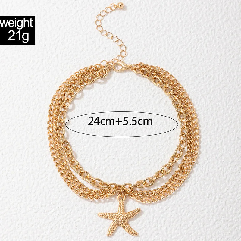 Bohemian Shell Heart Snake Summer Bracelet Set on Leg Femme Barefoot Fashion Jewelry Anklet for Women Beach Accessories Mujer