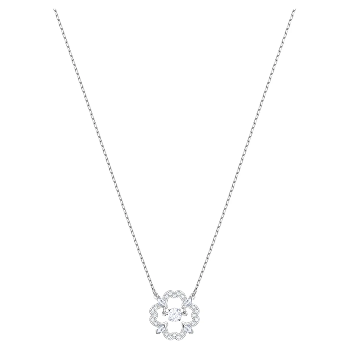 S&S Women Classic Copper Circle Crystal Zircon Pendant Necklace Silver Rose Gold Plated Sparkling Cubic Zirconia Dainty Chain Party