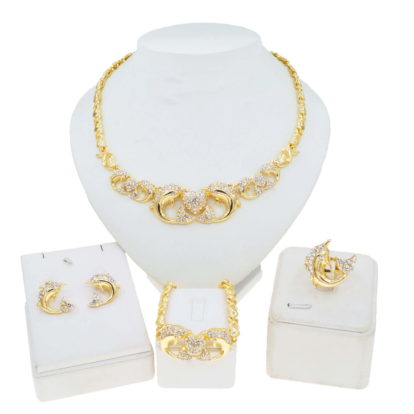 Zhuerrui African Exquisite Gold Luxury Jewelry Sets Silver Beads Necklace Jewelry Set Factory Women's Christmas Gifts X0196