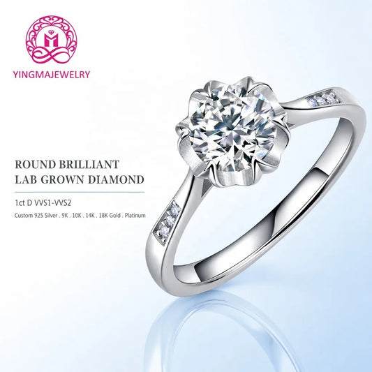 ArtistA Floral Lab-Created Diamond Ring