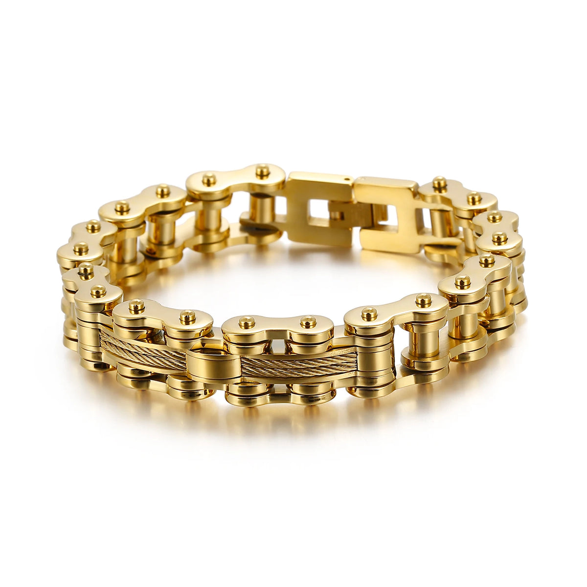 KALEN Stainless Steel Biker Chain Bracelet Luxury Men