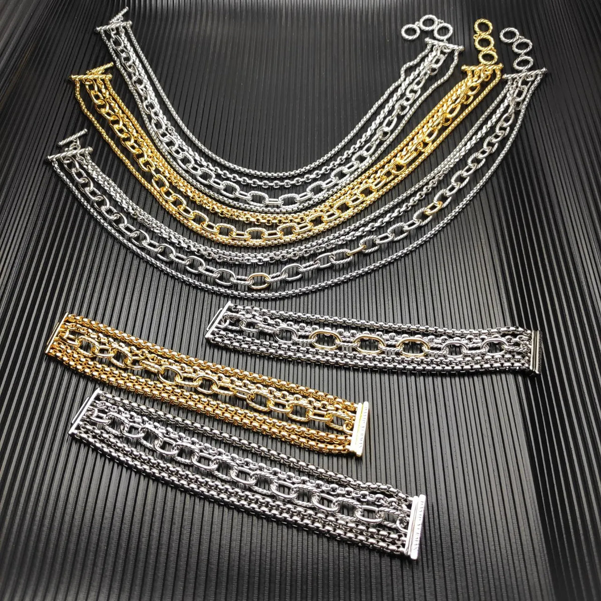 REDheart DY High-Quality Silver-Plated 29mm Multi-Chain Diamond Necklace. Gold-Plated Diamond Necklace. Jewelry .
