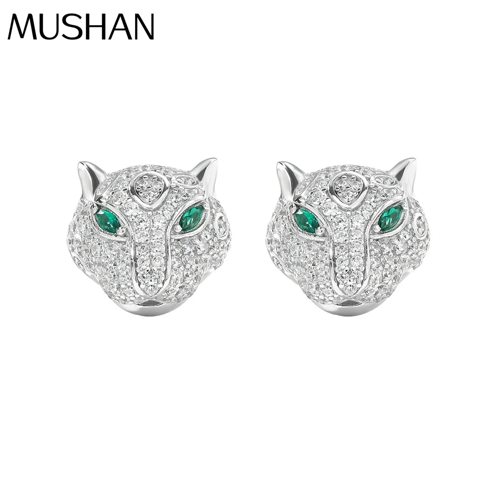 MUSHAN Jewelry Factory S925 Sterling Silver Stud Earrings High End Electroplated Gold High Carbon Diamond Jewelry