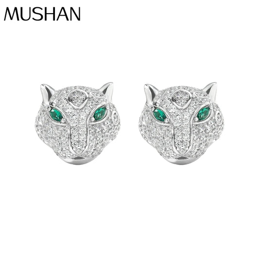 MUSHAN Jewelry Factory S925 Sterling Silver Stud Earrings High End Electroplated Gold High Carbon Diamond Jewelry