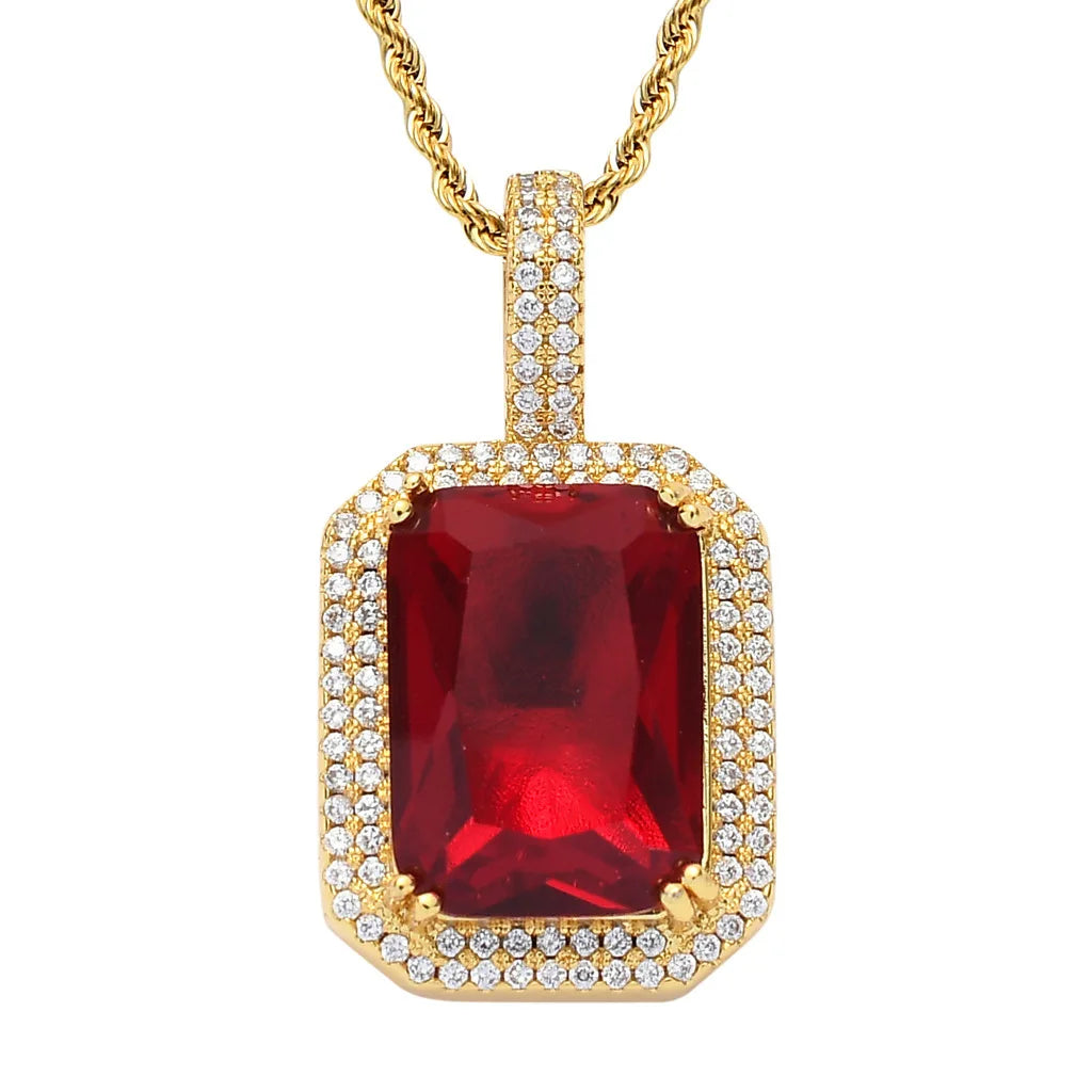 S&S Colourful CZ Geometric Pendant Necklace | Gold & Silver | S&S