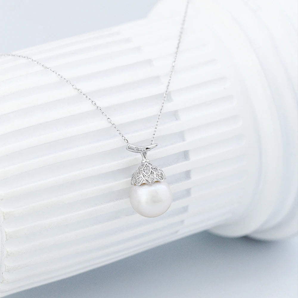 Akoya Pearl 925 Silver Jewelry Fashion Necklace Unique Design Jewelry Necklace AAAAA Natural Seawater Round Pearl Necklace